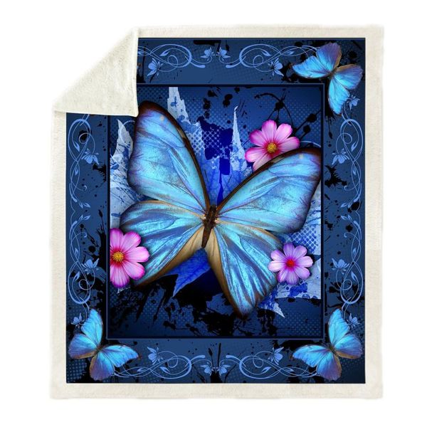 

blankets animal bee butterfly 3d print velvet home sofa sherpa blanket for beds warm fleece camping quilt