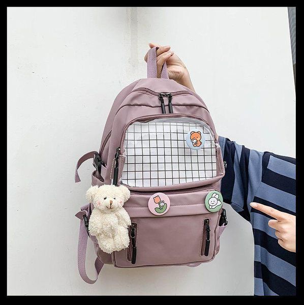 Рюкзак Xmzzh Симпатичные медведь Женщины Водонепроницаемая Мода Женская Школьная сумка для девочек-подростков Студент колледжа