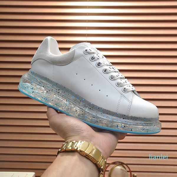 

2021 mens platform shoes cushion crystal bottom women jelly suede rhinestone leather fashion sneakers flat designer casual shoes, Black