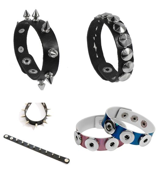 

10pcs/lot mix styles leather bangles charm bracelets for diy craft jewelry gift 8inch lb8, Golden;silver