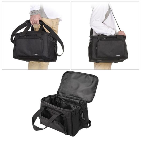 

oxford cloth outdoor square multifuntional fishing gear accessories hard bait bag messenger bag(black) storage bags