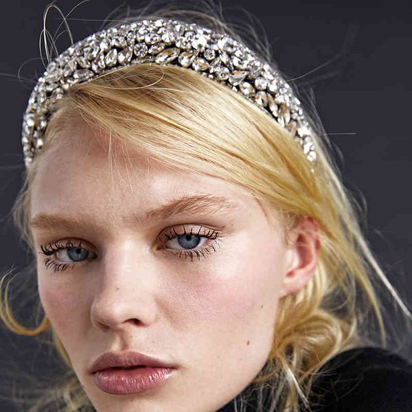 

full rhinestone crystal headband hoop vintage headpiece prom party wedding ladies hair ornament 2020 shinny jewelry, Golden;silver