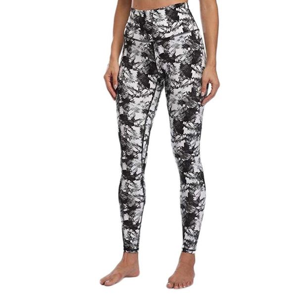 

yoga outfits 2021 women 4 colors printed high waist pants push up hip leggings sports running tights pencil slim trousers, White;red