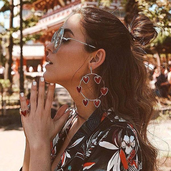 

casual women bohemia hollow earrings metal alloy vintage geometric out elegance fashion luxury gift dangle & chandelier, Silver