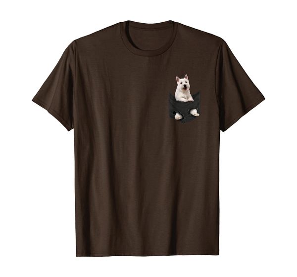 

west highland terrier westie dog in your pocket t-shirt, White;black