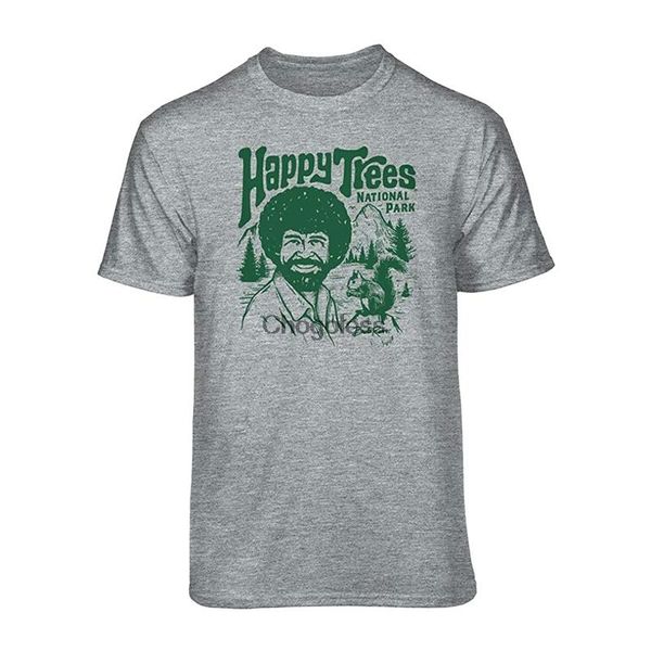 

men's t-shirts teelocity bob ross national park graphic t-shirt, White;black