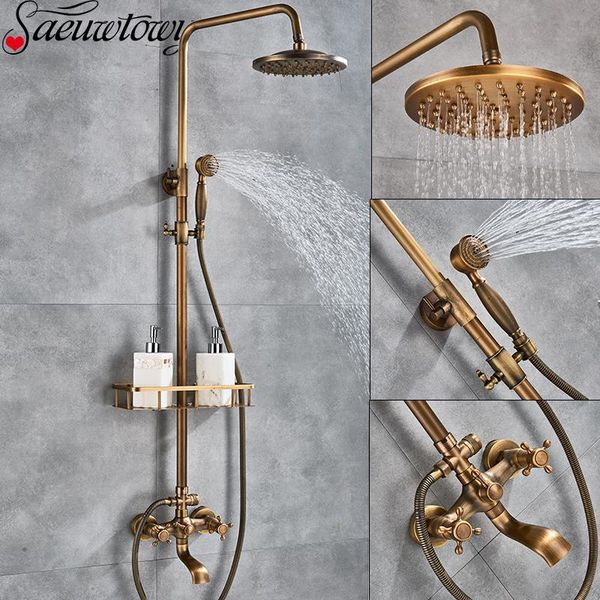 

antique wall hanging shower set faucet single handle with hand and shelf bathroom mixer bracket sets