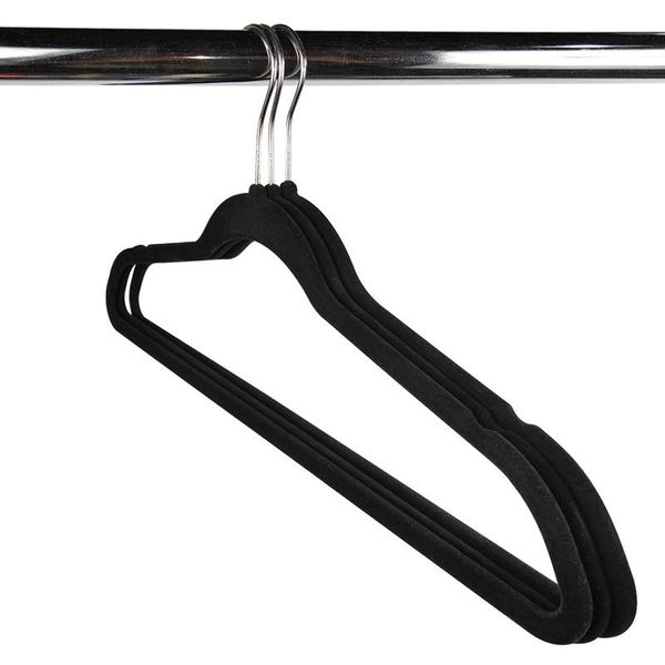 

hangers & racks non-slip ultra-thin 360 degree swivel flocked clothes with tie bar, notched shoulders for garmen