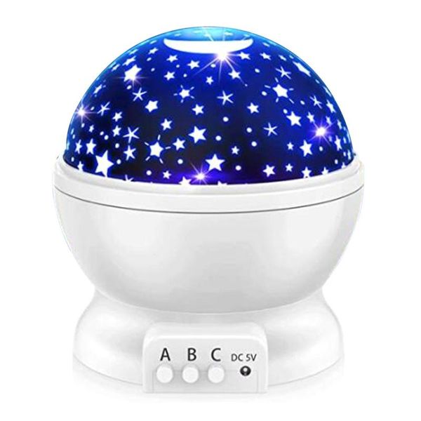 Decoração de festa Stary Sky Projector rotativo LED Night Light Planetarium Childrel Bedroom Lamp x4ye