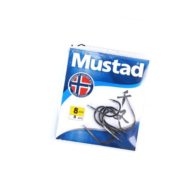 

10pack mustad high carbon steel fishing hook barbed explode 0.5/0.8/1/2/3/4/5/6/7/8# lure rod sea angling accessory hooks