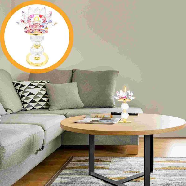 

candle holders 1pc fashion crystal glass lotus holder delicate candlestick