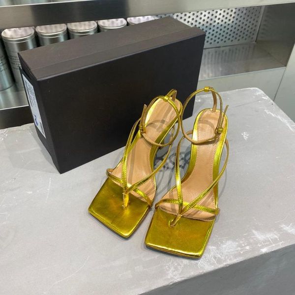 

prowow summer sandals narrow band square toe women high heels shoes ankle strap designer dress, Black