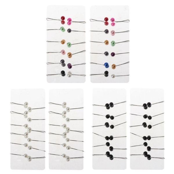 

pins, brooches 24pcs muslim hijab scarf pin pearl clip headscarf shawl accessories lady clips jewerly gift s27 21, Gray