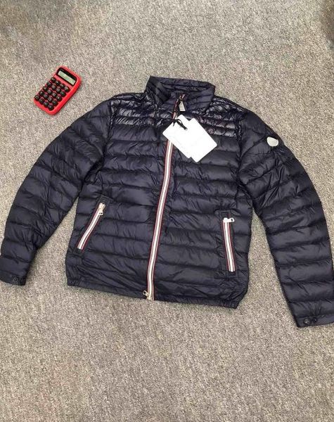 

fashion designer men's down jackets classic casual thick coats outdoor warm feather winter parka outwear couples clothing, Black