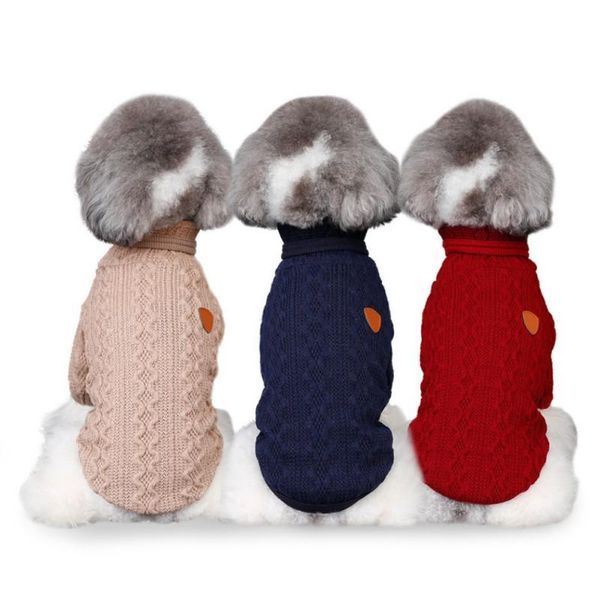 

dog apparel pet spring autumn knitted coats bottoming shirt for dogs puppy breathable high collar sweater coat drop.88