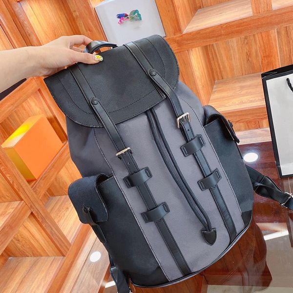 

fashion men letter backpack luxury designer leather back pack women shoulder bag travel backpacks student school bags