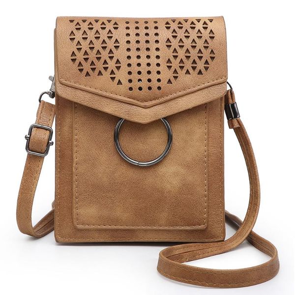 

wallets 2021 fashion women hollow out wallet phone bag leather lady strap purse holder, Red;black