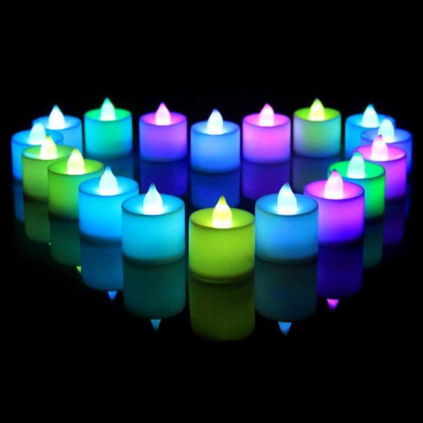 

multicolor led candle simulation color flame tea light home wedding birthday party decoration candles