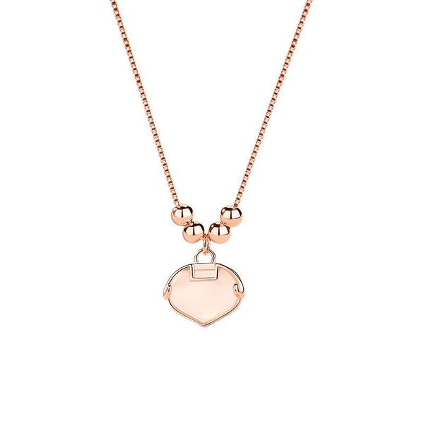 

chains esc9 s925 sterling silver peaceful ruyi lock necklace female korean simple opal pendant light luxury design girlfriend