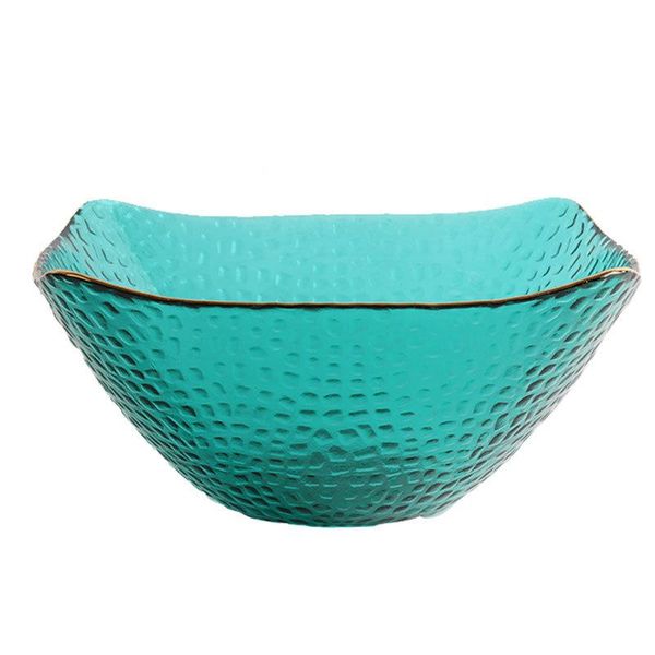 

nordic style phnom penh square hat glass salad bowl japanese transparent hammer pattern vegetable and fruit dinner plate bowls