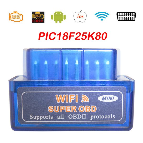 Wifi ELM327 V 1,5 Wi-Fi OBD2 Auto Diagnose Scanner Für Android/iOS V 1,5 Ulme 327 Wi Fi OBD 2 PIC18F25K80 Auto Diagnose-Tools