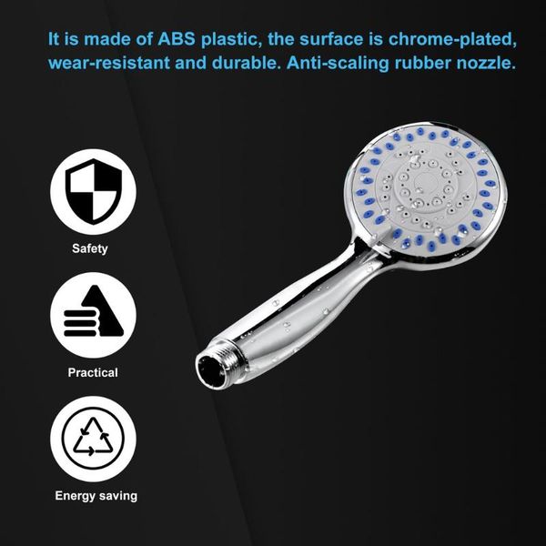 

bath accessory set 3pcs silver chrome shower head with 3 mode function spray anti-limescale universal handheld home bathroom water saving