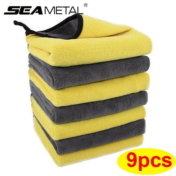 

microfiber cleaning towel 3/6/9pcs micro fiber wash towels for car double layer extra soft drying cloth rags