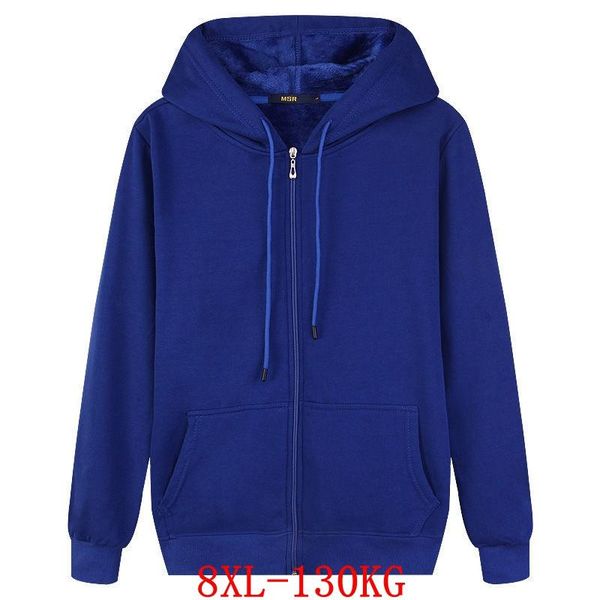 

men's hoodies & sweatshirts large women's hoodie 8xl 130kg plus size 5xl 6xl 7xl autumn winter long sleeve loose zip pocket big sw, Black