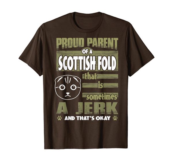 

proud parent of scottish fold sometimes jerk tshirt, White;black