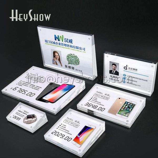 

acrylic phone price tag holder tablet label frame watch sign display stand for menu name card jewelry furniture perfume pc alarm systems