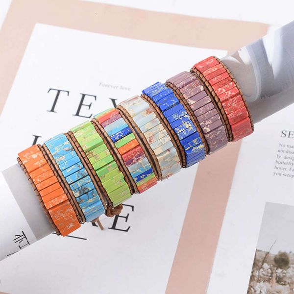 

bohemian style imperial stone bracelet creative hand woven single skin, Black