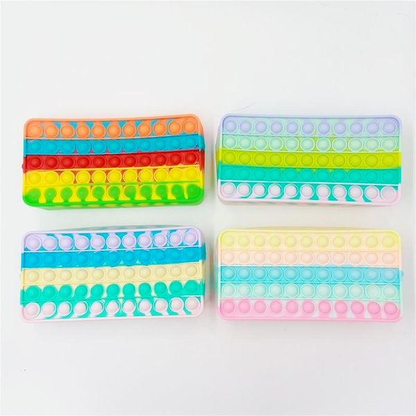 

decompression fidgets toy push bubbe bag trendy family games handbags children canvas crossbody bags for teenage rainbow fidget shoulder bag
