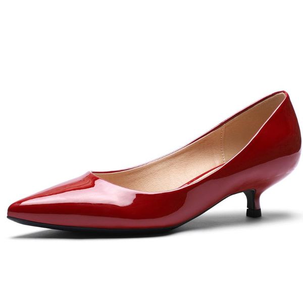 

dress shoes 2021 fashion woman office pumps high heel spring autumn red wedding solid colors med heels for women p0012, Black