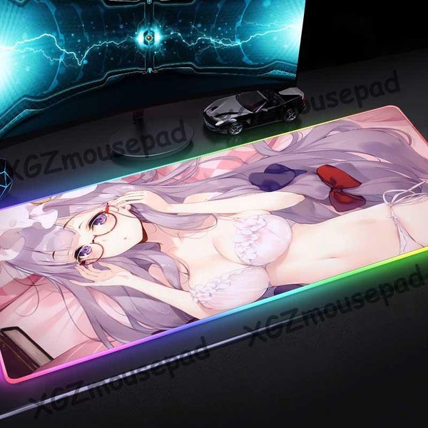 

mouse pads & wrist rests xgz anime fashion lace lingerie girl hd large rgb pad black lock edge custom home computer desk mat rubber non