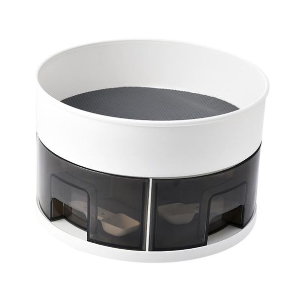 

storage baskets 360 rotating spice rack kitchen turntable organizer non slip container multi-function shelf single/double tray