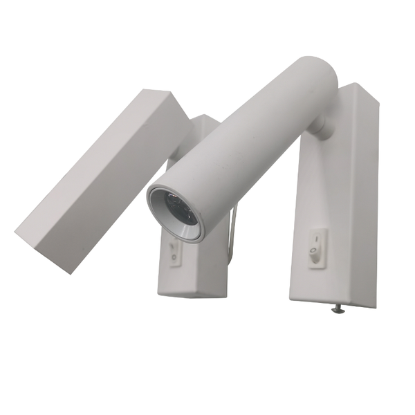 

wall lamp led light reading recessed rose red/chrome electroplated alloy bedroom lights 360 degrees rotate head for el