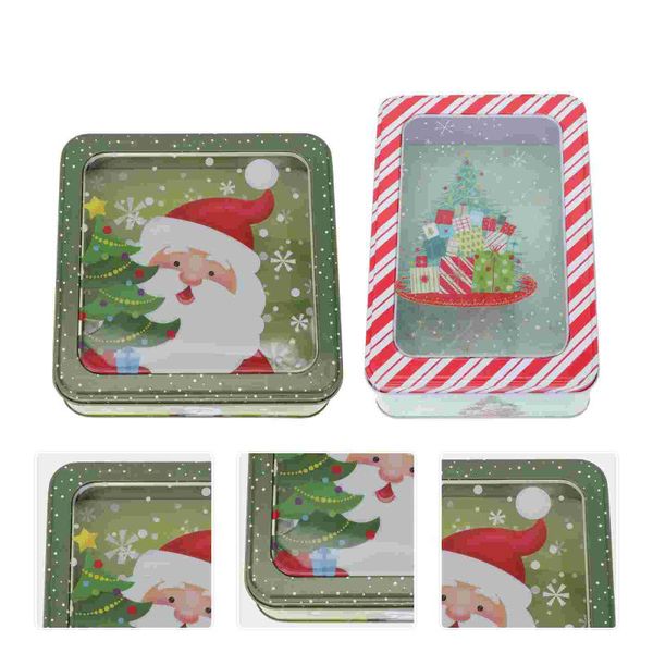 

gift wrap 2pcs xmas transparent film iron box delicate candy baking packing