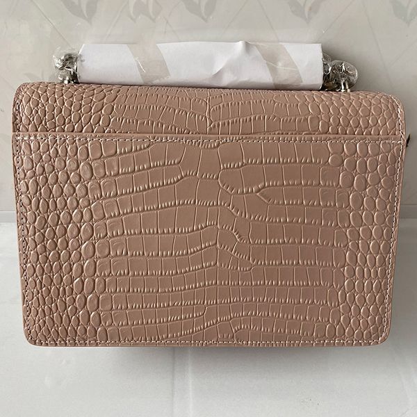 

classic real leather crocodile grain clamshell packages fashion chain messenger bag single shoulder crossbody bags handbags purse