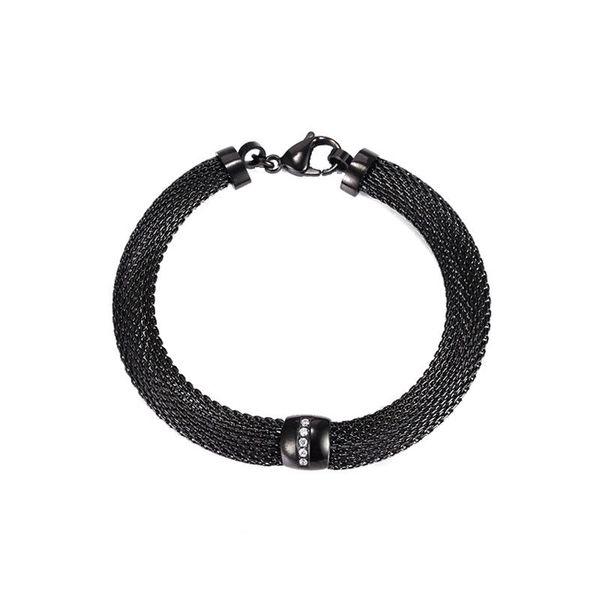 

bangle fashion bracelet magnetic black men's woven punk rock stainless steel magnet clasp charm
