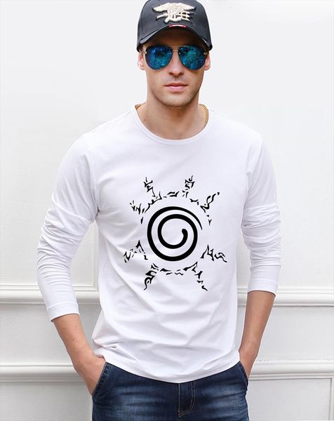 

spring long sleeve brand men t shirts clothing anime cotton harajuku shirt, White;black