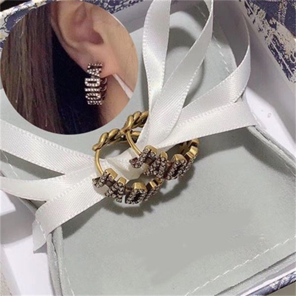 

75% off luxury jewelry six letter earrings wind diamond clearance, Silver