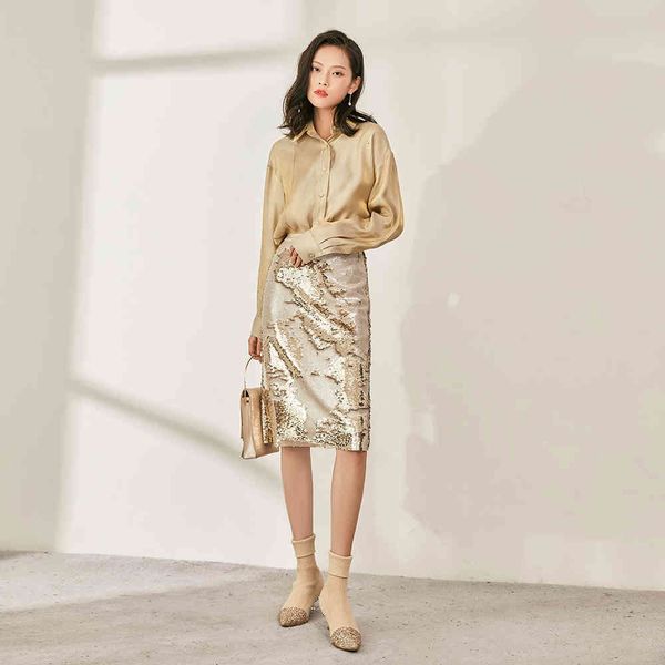

casual dresses fashion sparkling double-sided sequin skirt spring summer slim fit hip wrap party elegant women champagne gold skir, Black;gray