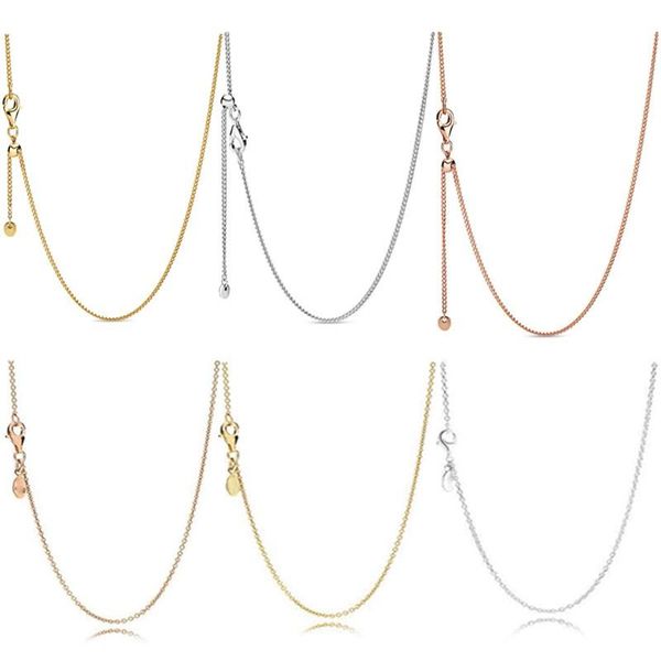 

chains original pan s925 silver fashion sliding foundation necklace for women's perfect gift