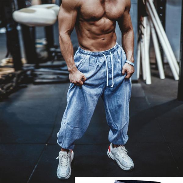 

loose jeans european size stylish women pant baggy gym streetwear clothing, Black