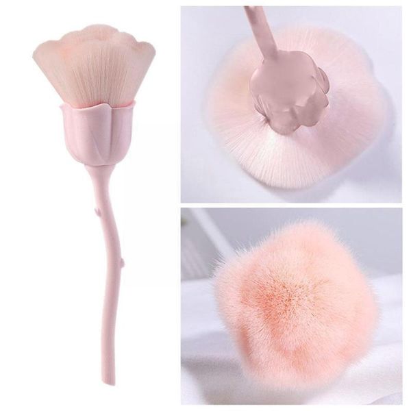

makeup brushes 1pc rose flower shape powder make up women brush tools soft dust clean cosmetics art nail v5f5