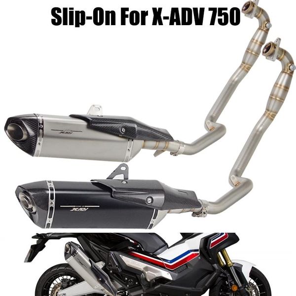 

motorcycle exhaust system full for x-750 front link pipe muffler tube header slip on x- 750 xadv