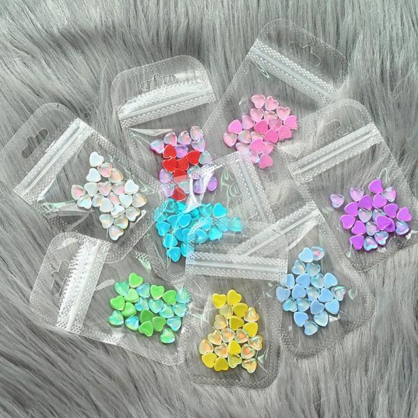 

nail art decorations 50 pcs/bag candy color rhinestone 8*8mm 3d heart/round symphony flat back crystal jewelry manicure gem decoration wd-79, Silver;gold