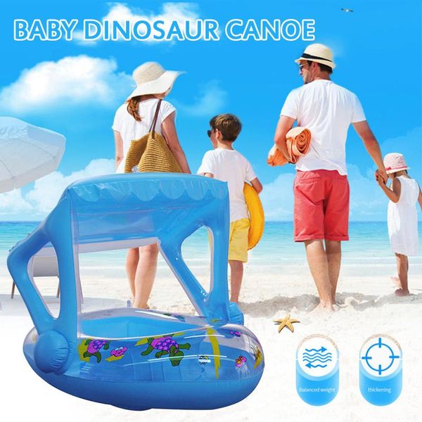 

baby swimming float inflatable infant floating swim pool seat with sunshade canopy safety bathing summer toys toddler rings life vest & buoy