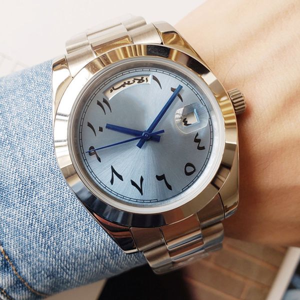 

silver watch automatic mechanical mens watches 40mm stainless steel business for men wristwatch business wristwatches montre de lu2842, Slivery;brown