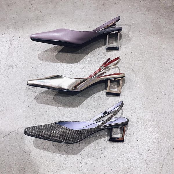 

high high end genuine leather heel sandals yw, Black